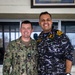 U.S. and Indian service members socialize at tea time during Exercise Tiger TRIUMPH 2024