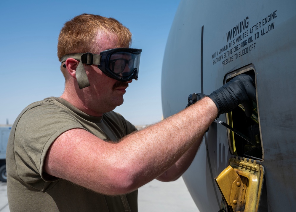 Airmen in aircraft maintenance