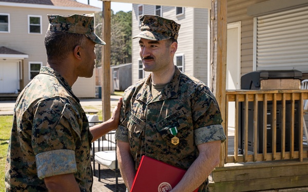 Marine awarded Navy and Marine Corps Commendation Medal for Saving the Life of Another Marine