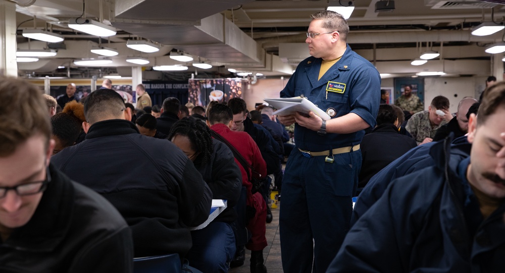 George Washington Sailors Take Navy-Wide Advancement Exam