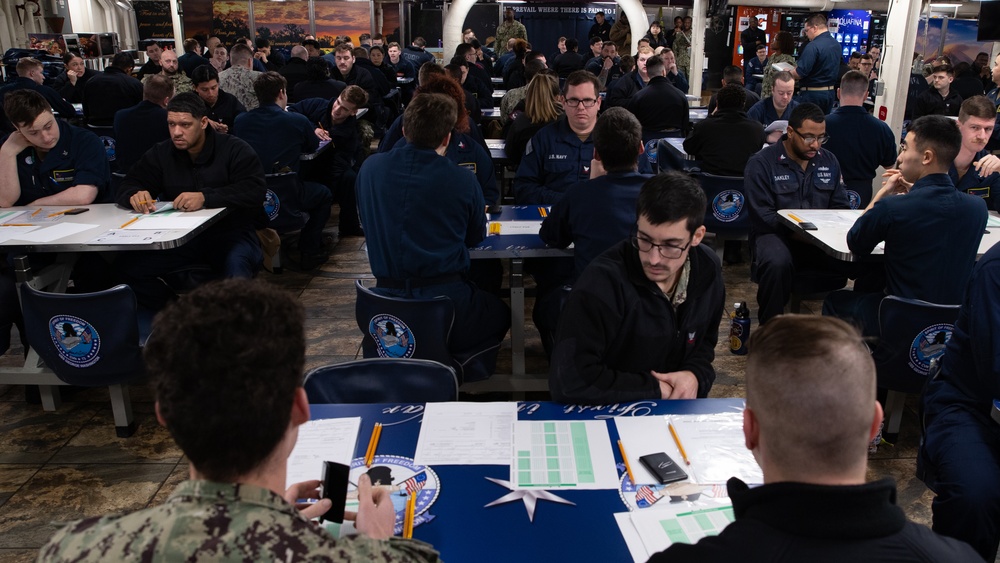 George Washington Sailors Take Navy-Wide Advancement Exam