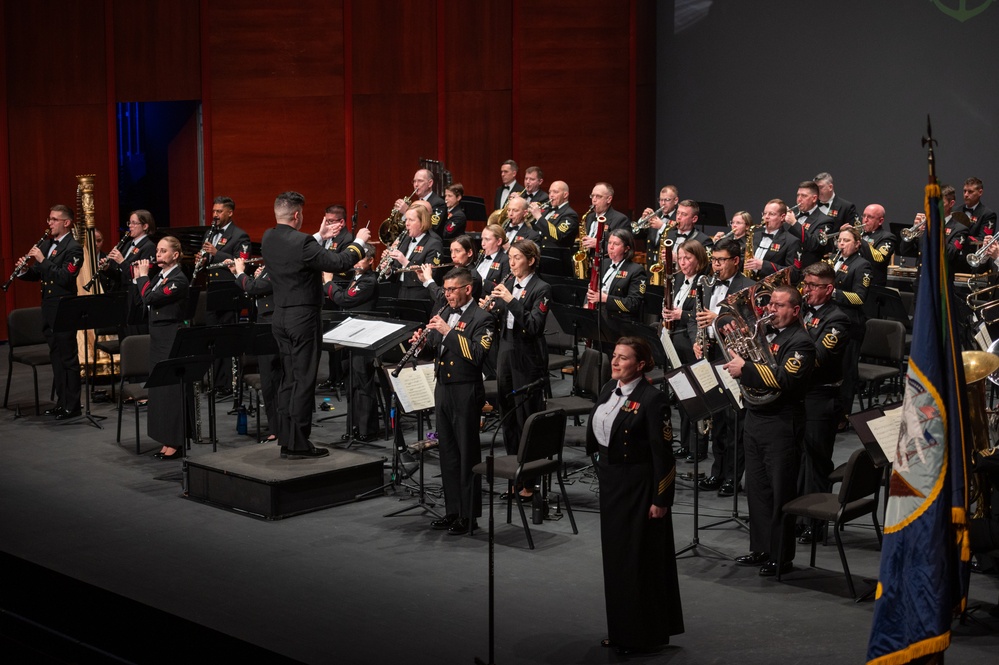 The United States Navy Band performs at the Hylton Performing Arts Center in Manassas, VA.