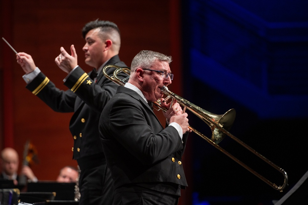 The United States Navy Band performs at the Hylton Performing Arts Center in Manassas, VA.