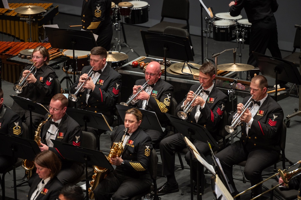 The United States Navy Band performs at the Hylton Performing Arts Center in Manassas, VA.