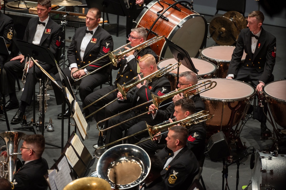 The United States Navy Band performs at the Hylton Performing Arts Center in Manassas, VA.