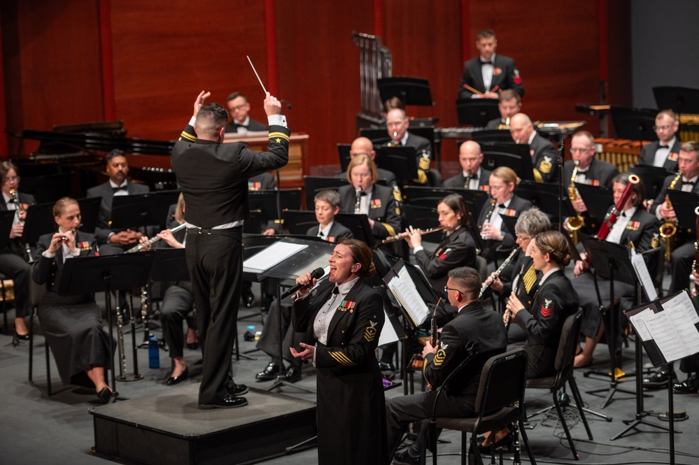 The United States Navy Band performs at the Hylton Performing Arts Center in Manassas, VA.