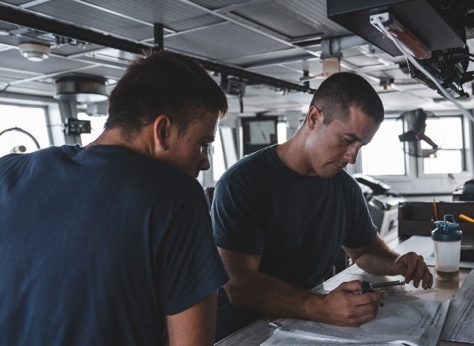 U.S. Coast Guard Cutter Harriet Lane leaves Cairns, Queensland, Australia