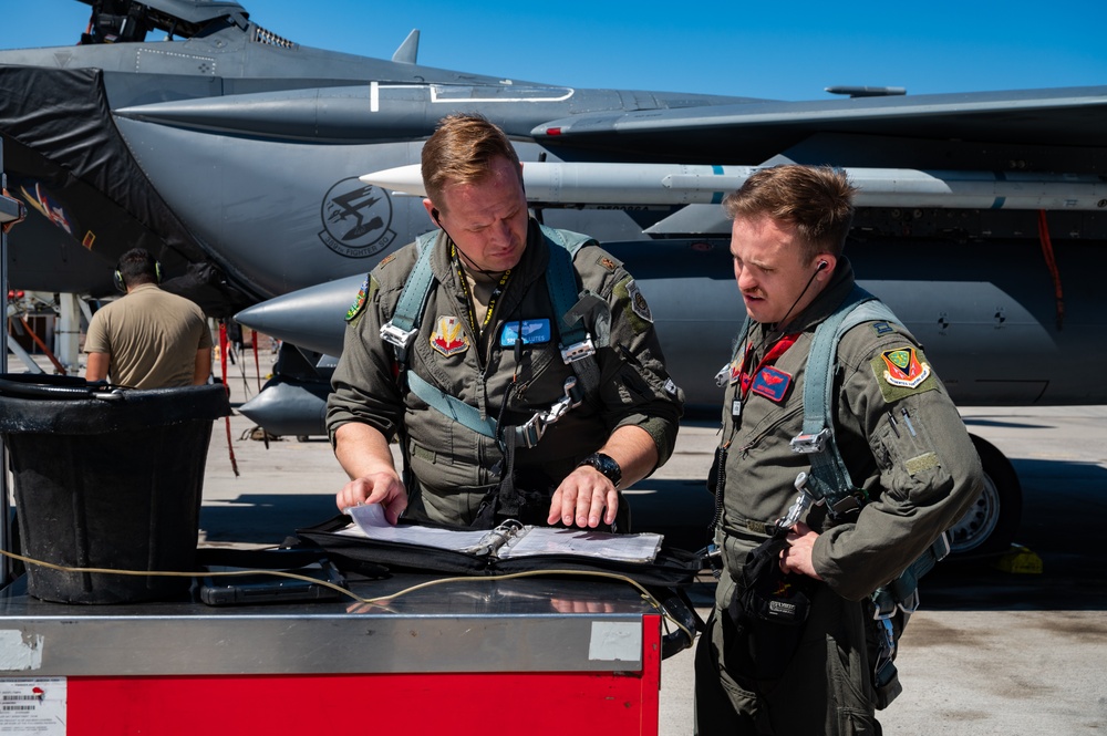 U.S. Air Force Airmen prepare F-15E Strike Eagle for launch during Red Flag-Nellis 24-2