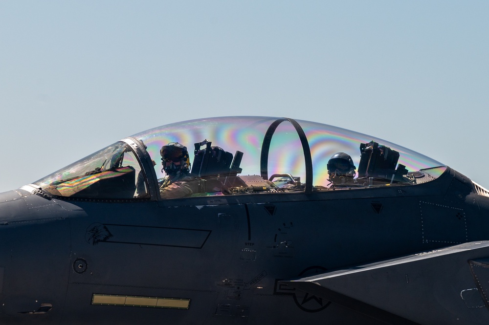 U.S. Air Force Airmen prepare F-15E Strike Eagle for launch during Red Flag-Nellis 24-2