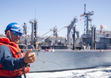 USS Gravely Conducts a Replenishment-at-Sea with USNS Supply