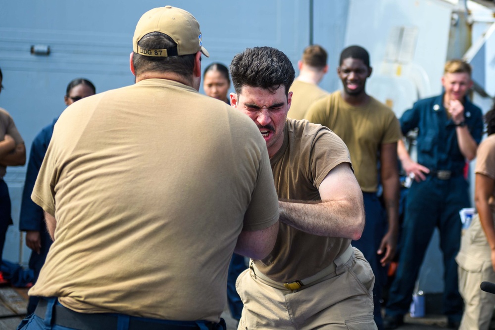 USS Mason Conducts OC Spray Training in Red Sea