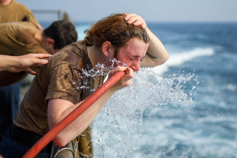 USS Mason Conducts OC Spray Training in Red Sea