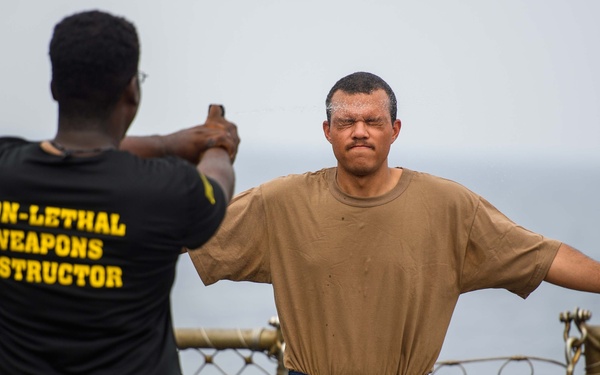USS Mason Conducts OC Spray Training in Red Sea