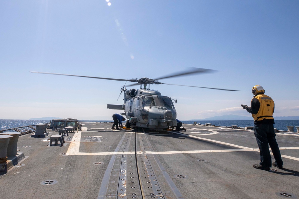 USS Ralph Johnson Conducts Flight Ops