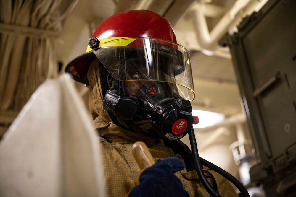USS Ralph Johnson Conducts Fire Drill