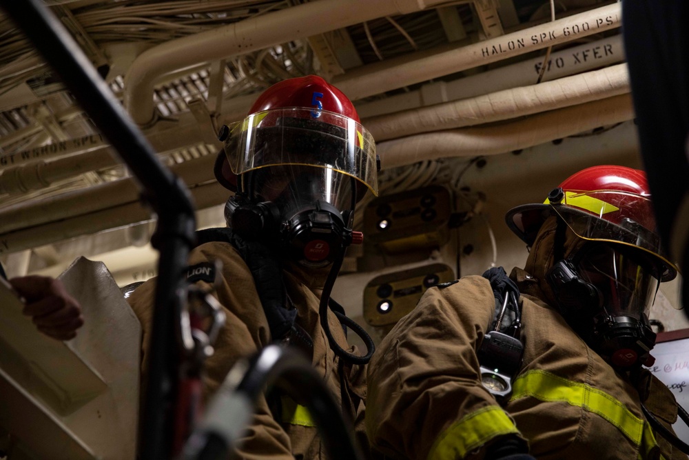 USS Ralph Johnson Conducts Fire Drill