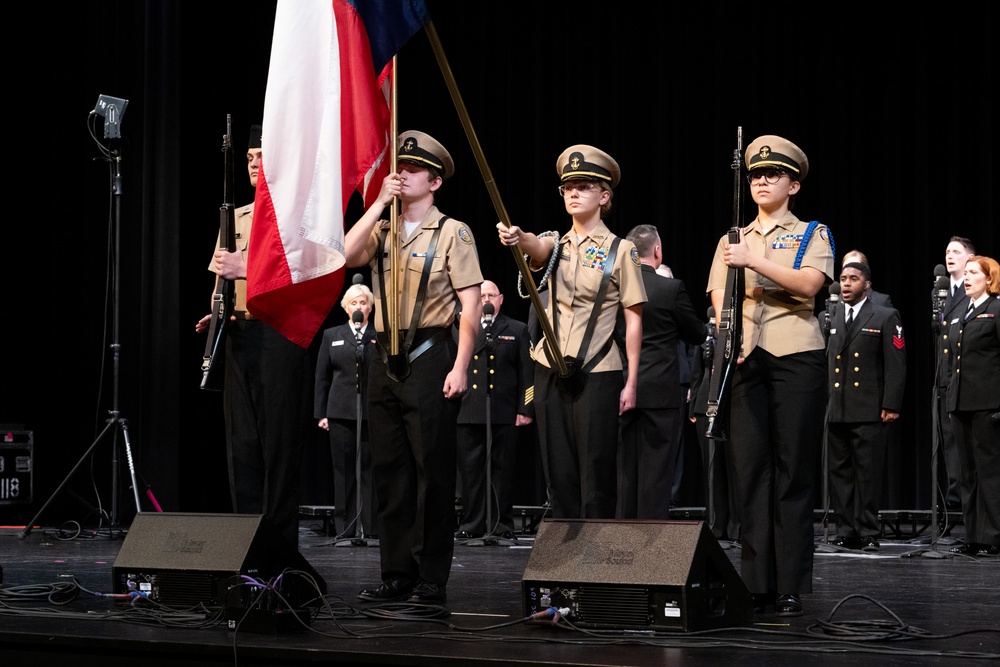 Navy Band Sea Chanters perform in Bastrop Texas