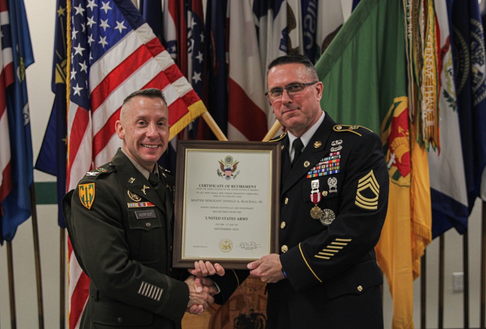 Master Sgt. Donald Blackall retirement ceremony