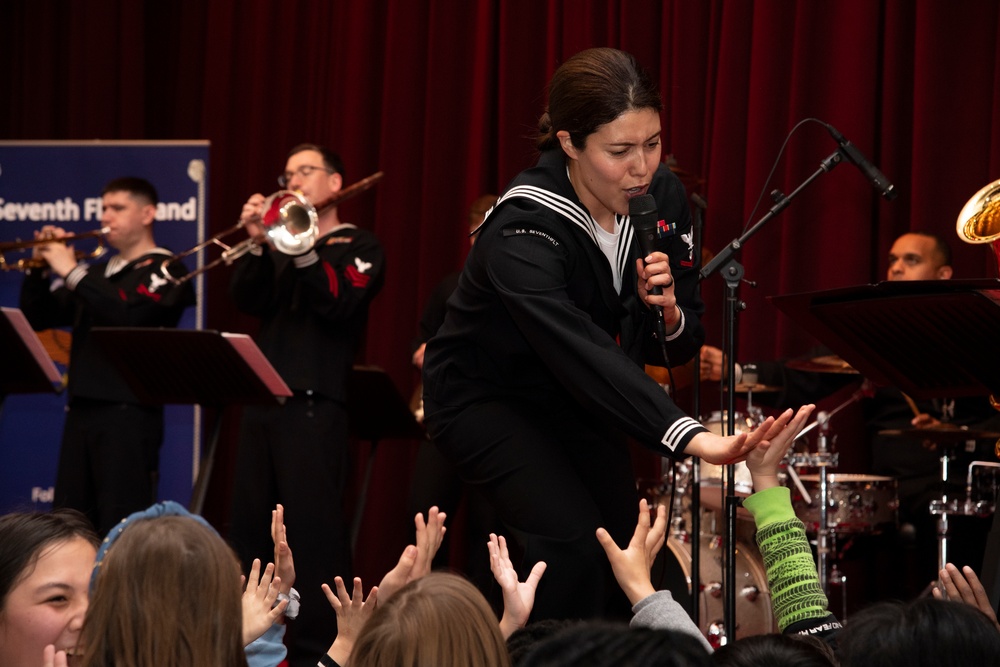 U.S. 7th Fleet Band Performs at Hario Village Theater