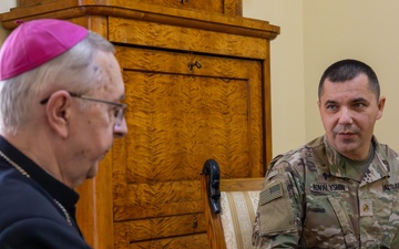 U.S. Army chaplain, religious affairs specialists meet with Polish Archbishop