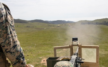 BELT-FED AND FIRING: Ground Distribution Company conducts a static mounted machine gun range