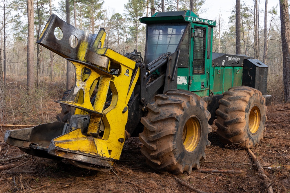 Forestry Skidder in Action at Sustainable Timber Operation