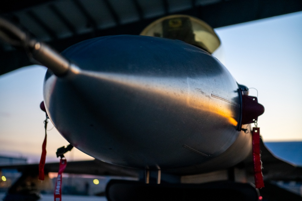 Sun Rises on F-16 at 122nd Fighter Wing