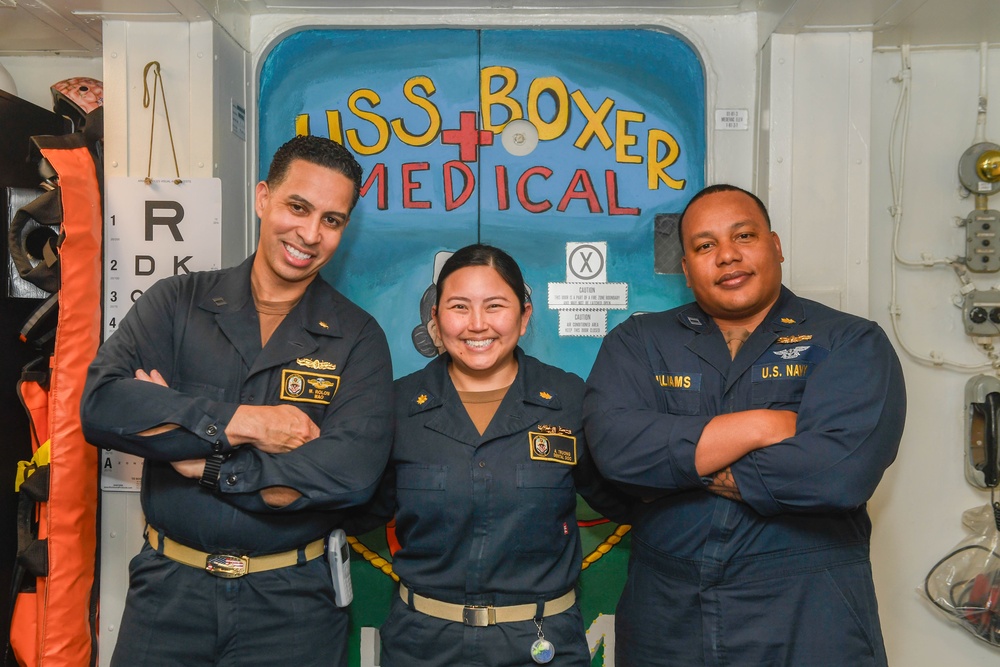 Boxer officers earn Surface Warfare Medical Department Officer qualification