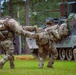 Armored units support infantry at the Joint Readiness Training Center