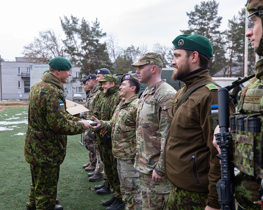 4th SFAB Advisors recognized by 1st Estonian Division during Austere Challenge 2024