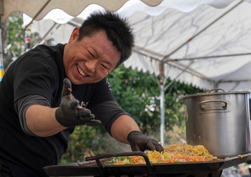 Building Relations: Volunteers from the Single Marine Program travel to the Iwakuni Junior College to celebrate the iwatan festival