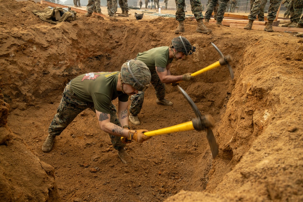 Warrior Shield 24 | U.S., ROK Marines build counter mobility obstacles