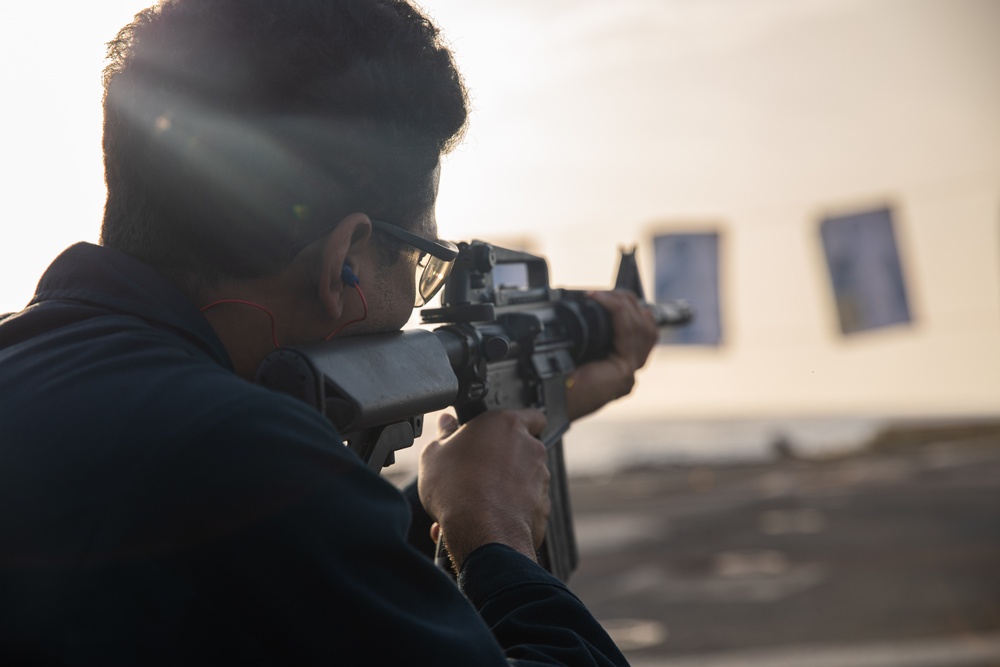 USS Laboon (DDG 58) Conducts a Small Arms Shoot in the Red Sea