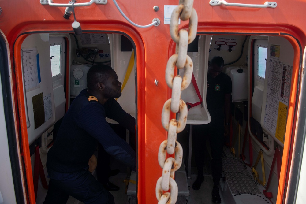 Hershel &quot;Woody&quot; Williams' Chief Mate Gives a Tour to Ghana Navy Sailors