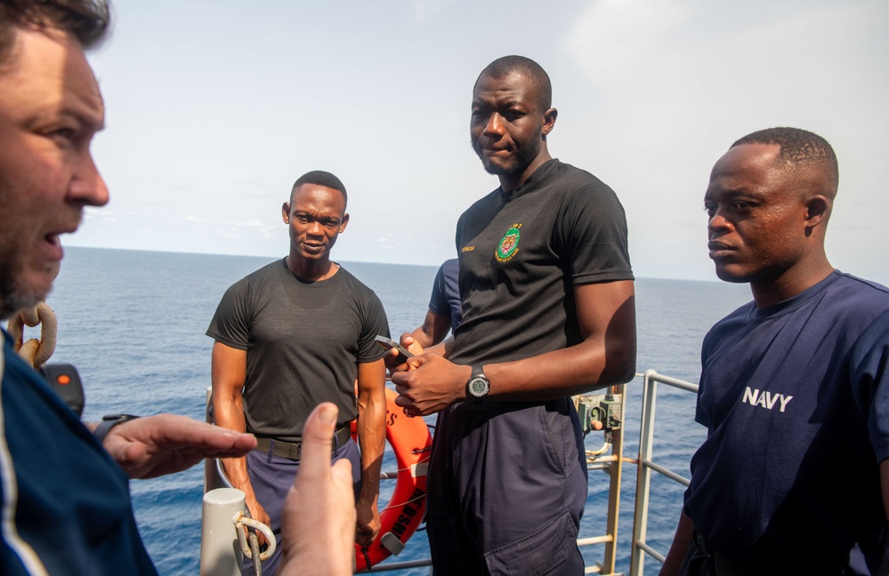 Hershel &quot;Woody&quot; Williams' Chief Mate Gives a Tour to Ghana Navy Sailors