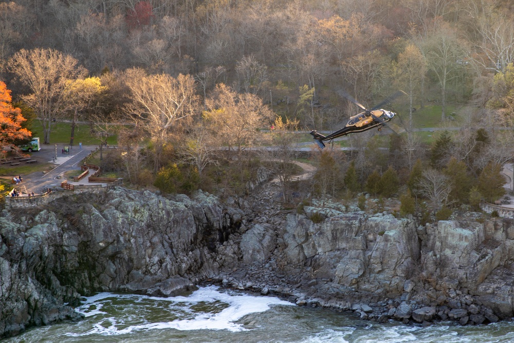 12th Aviation Battalion Flies Over Washington, D.C. Area During Peak Cherry Blossom Bloom