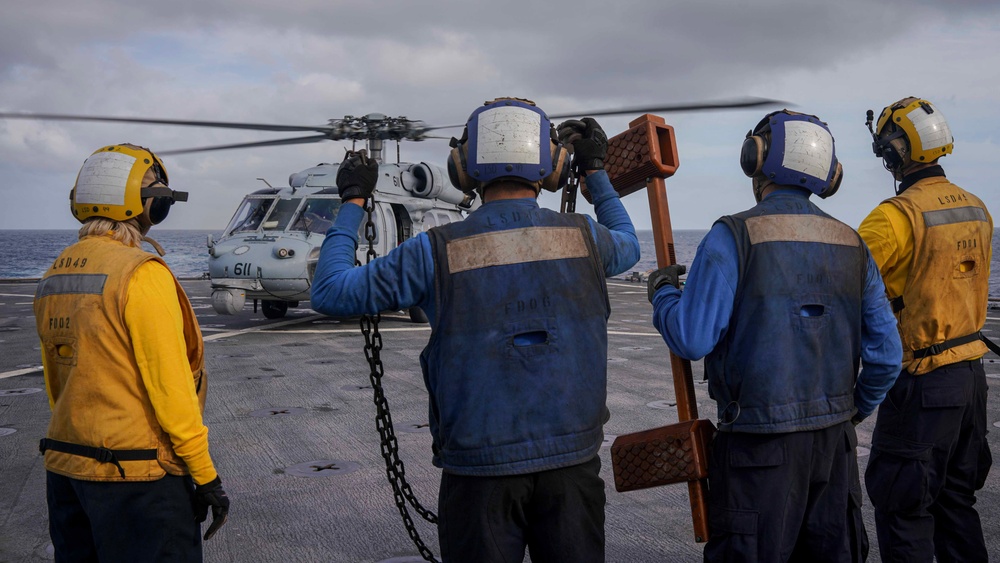 Flight Operations Aboard USS Harpers Ferry