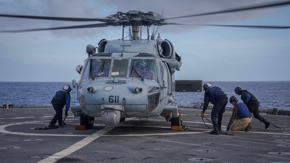 Flight Operations Aboard USS Harpers Ferry