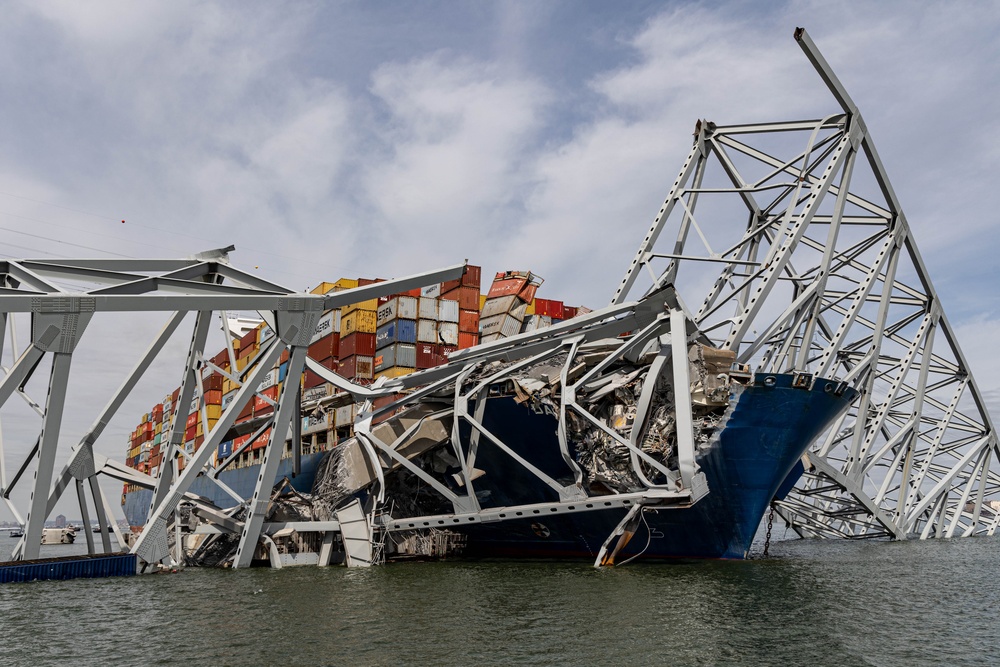 Wreckage from Key Bridge Collapse