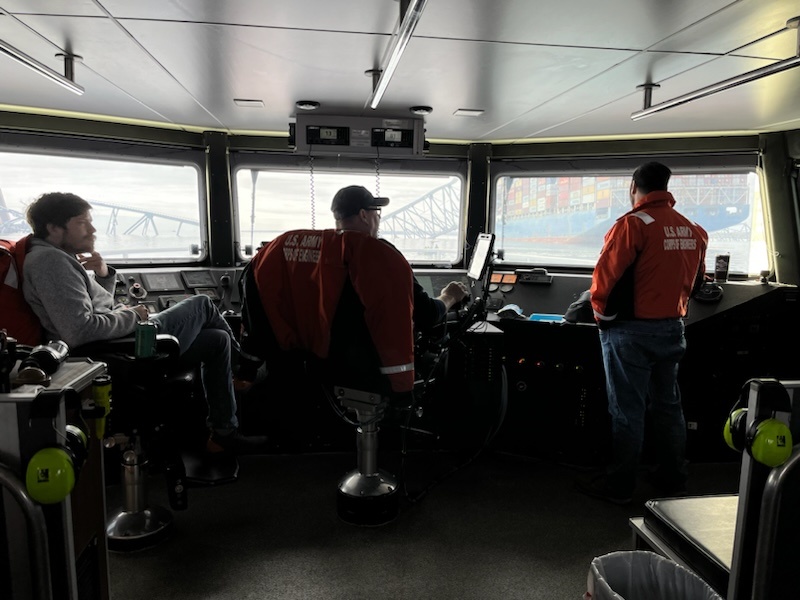 Survey boat Catlett crew assists in recovery operations after the Key Bridge Collapse