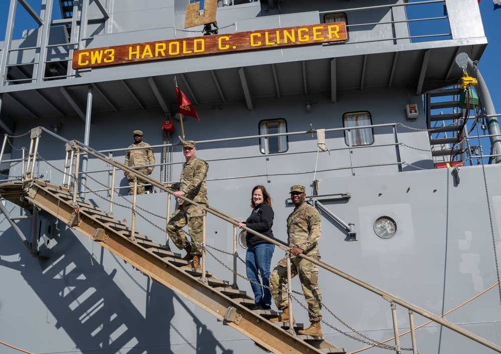 Assistant Secretary of the Army for Manpower and Reserve Affairs tours U.S. Army Vessel CW3 Harold C. Clinger