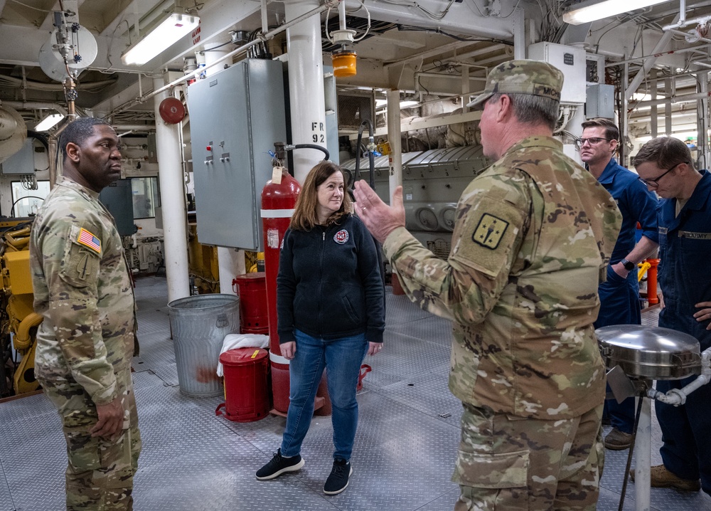 Assistant Secretary of the Army for Manpower and Reserve Affairs tours U.S. Army Vessel CW3 Harold C. Clinger