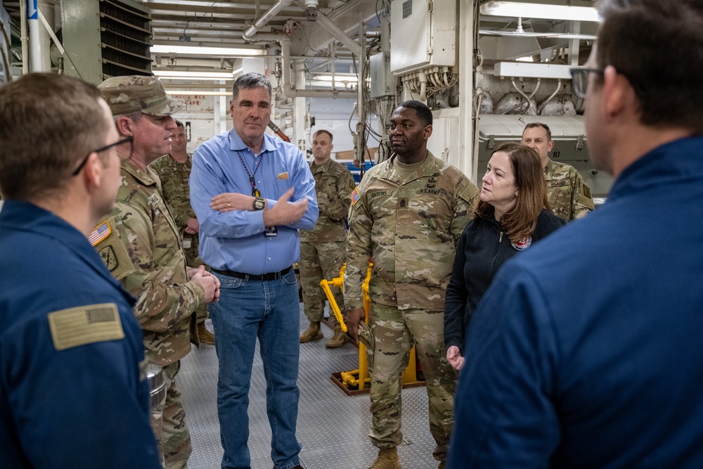 Assistant Secretary of the Army for Manpower and Reserve Affairs tours U.S. Army Vessel CW3 Harold C. Clinger