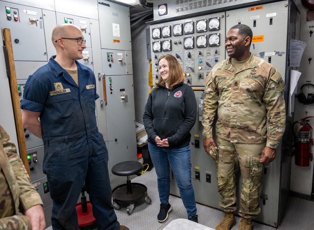 Assistant Secretary of the Army for Manpower and Reserve Affairs tours U.S. Army Vessel CW3 Harold C. Clinger