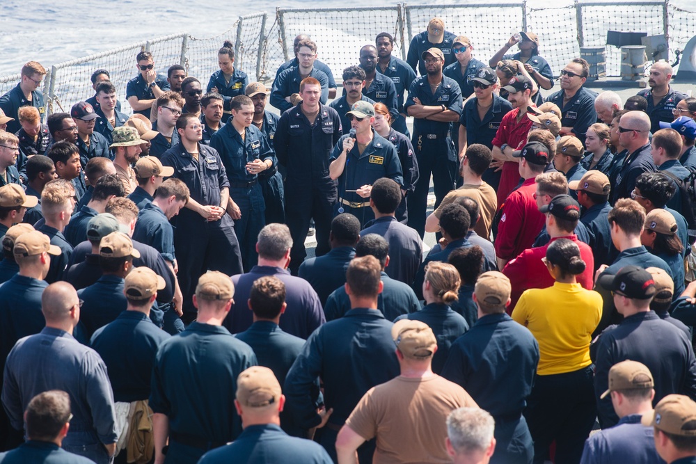 USS John S. McCain all-hands call