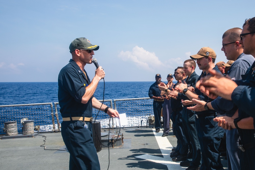 USS John S. McCain all-hands call