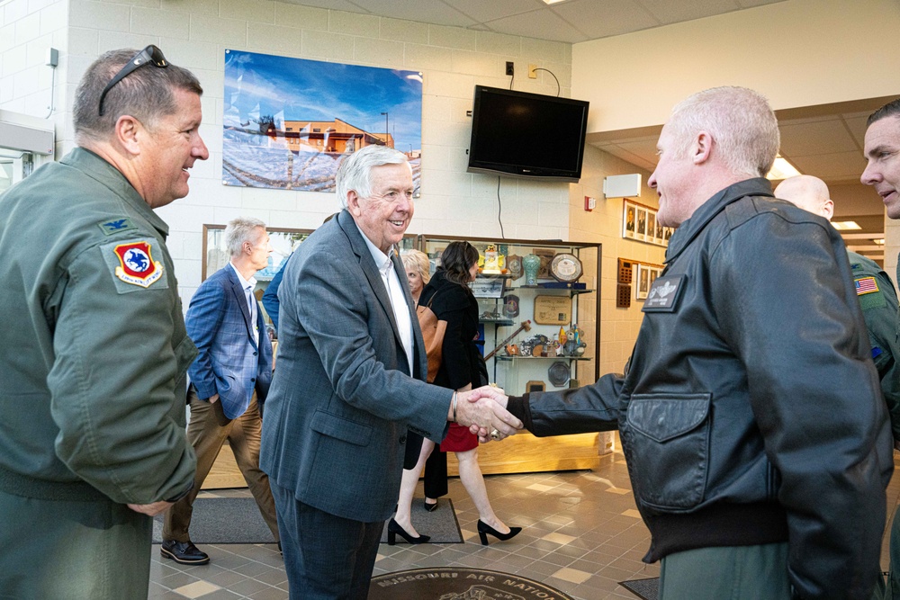 Governor Mike Parson attends MMPEC meeting while visiting Rosecrans