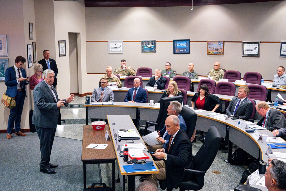 Governor Mike Parson attends MMPEC meeting while visiting Rosecrans