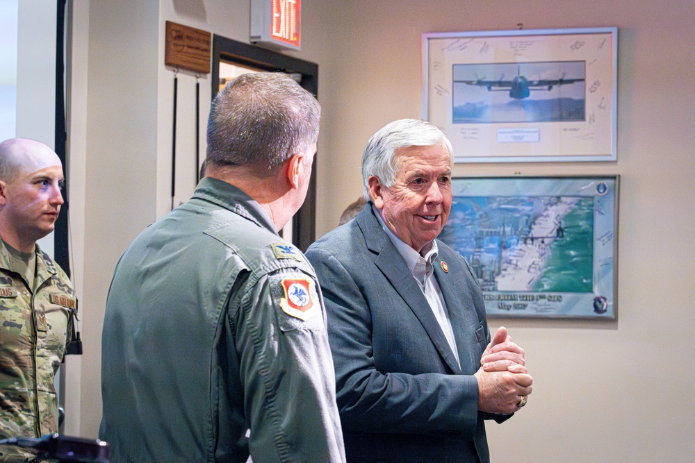 Governor Mike Parson attends MMPEC meeting while visiting Rosecrans