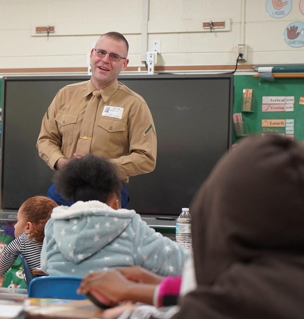 Marine Corps Security Force Regiment (MCSFR) supports career day event in Newport News, Virginia